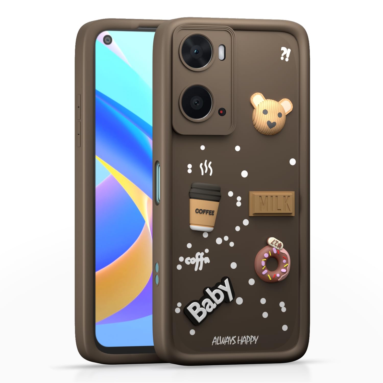 Oppo A76/A96/A36 back cover in brown by Pikkme
