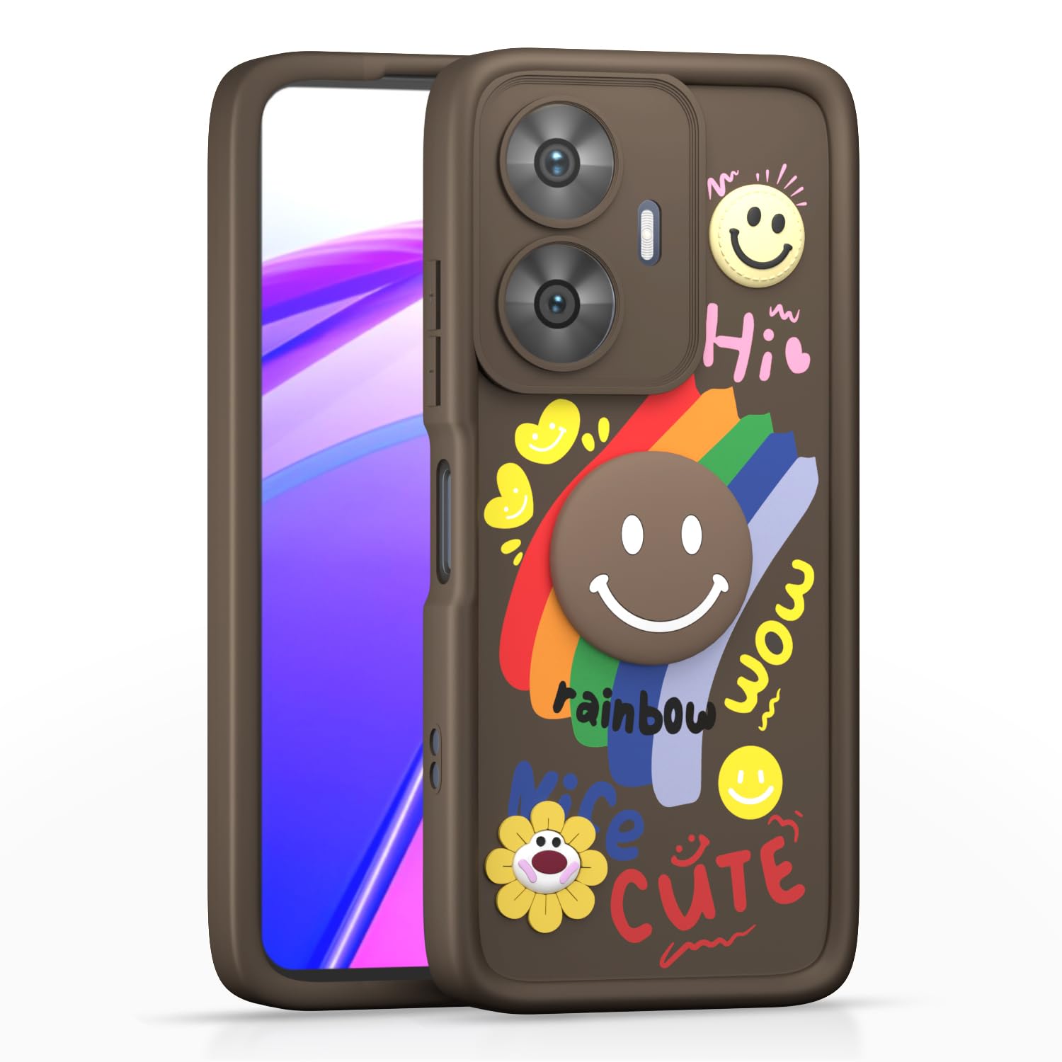 Realme Narzo N55/C55 Soft Silicone phone cover in brown by Pikkme