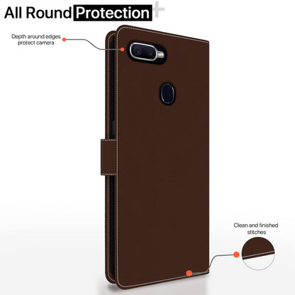 Oppo F9/F9 Pro/A5/A5s/A7/A11k/A12/Realme 2/2 Pro/Realme U1 Magnetic wallet flip cover in brown & coffee by Pikkme – photo 4