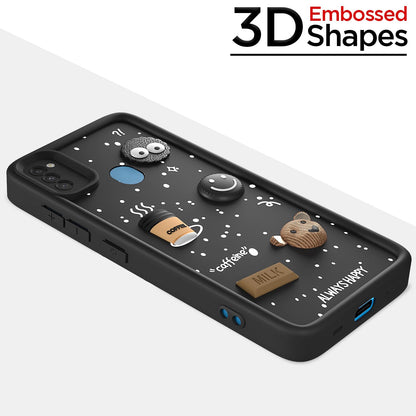 Samsung M11/3D mobile back cover in black by Pikkme – photo 3
