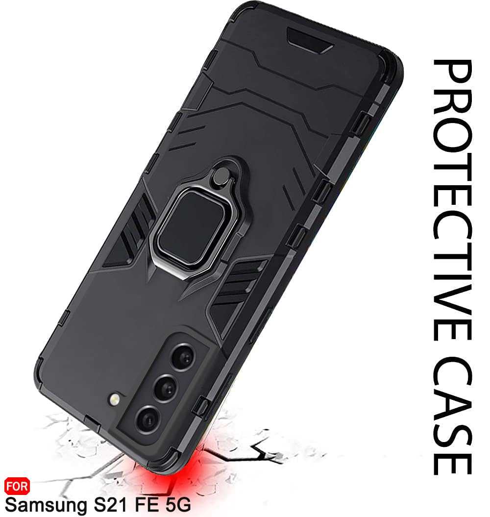 Pikkme Samsung Galaxy S21 Fe 5G D5 Tough Armor Back Cover | Black