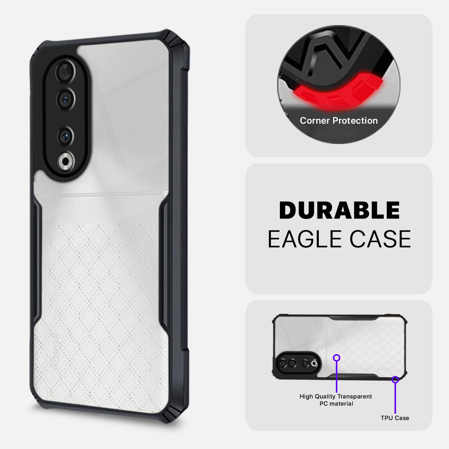 Honor 90 5G Hybrid mobile back cover in black by Pikkme – photo 5