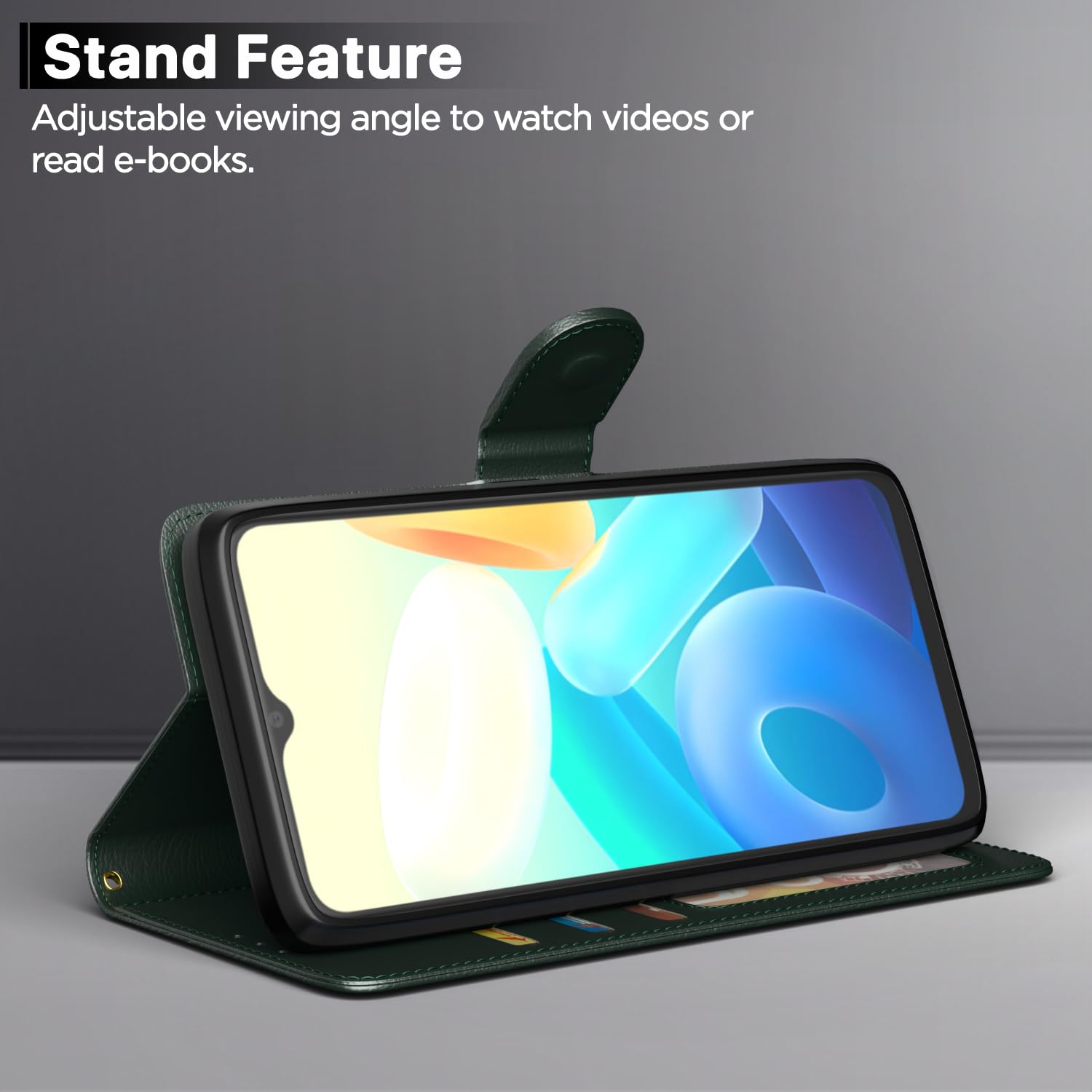 Green mobile flip cover for Vivo Y16 – Pikkme – photo 3