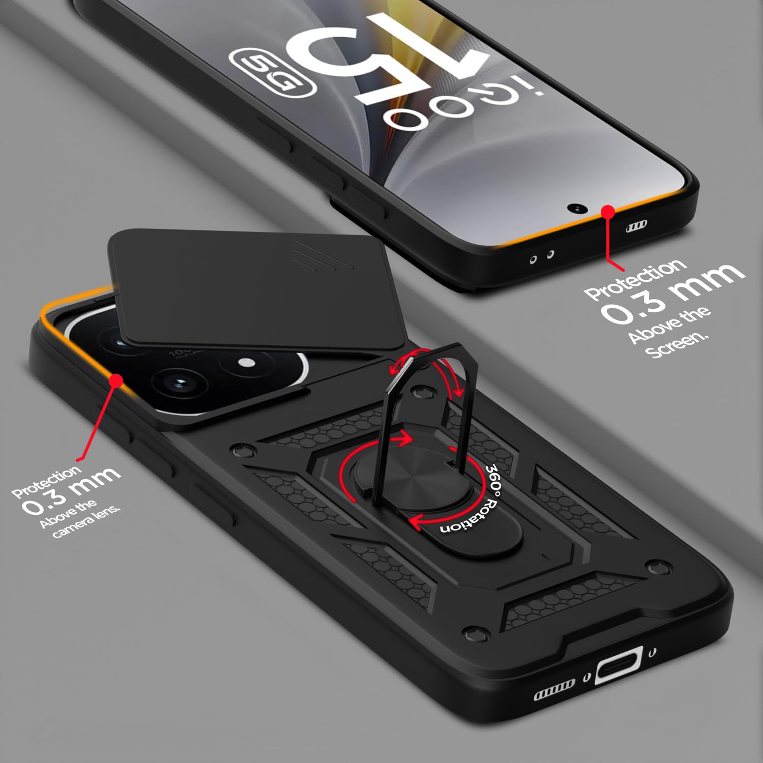Pikkme iQOO 15 5G/360 black mobile cover – photo 4