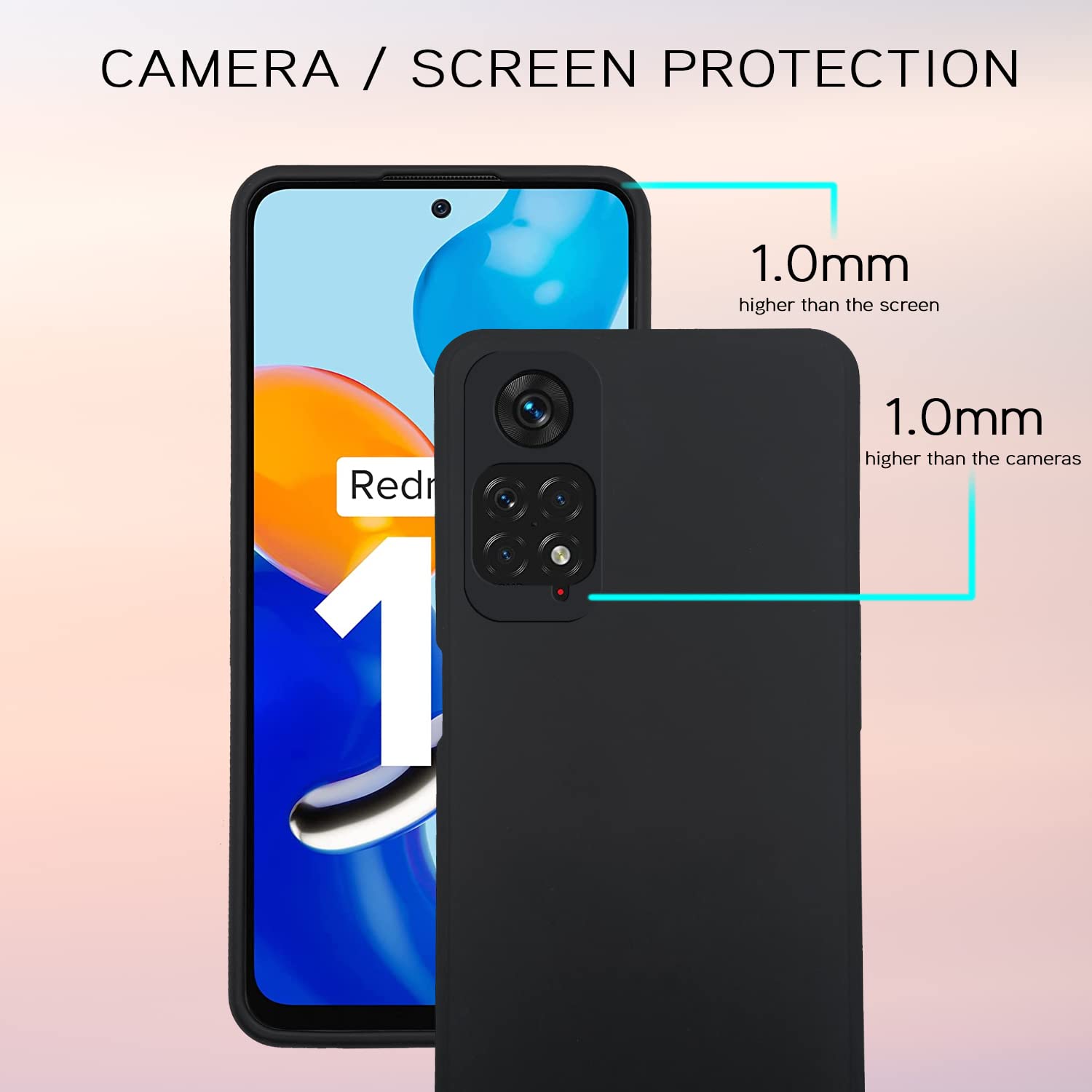 Black mobile back cover for Redmi Note 11/Note 11s – Pikkme – photo 4
