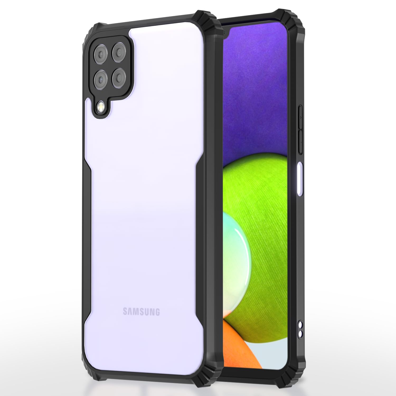 Black back cover for Samsung A22 4G – Pikkme