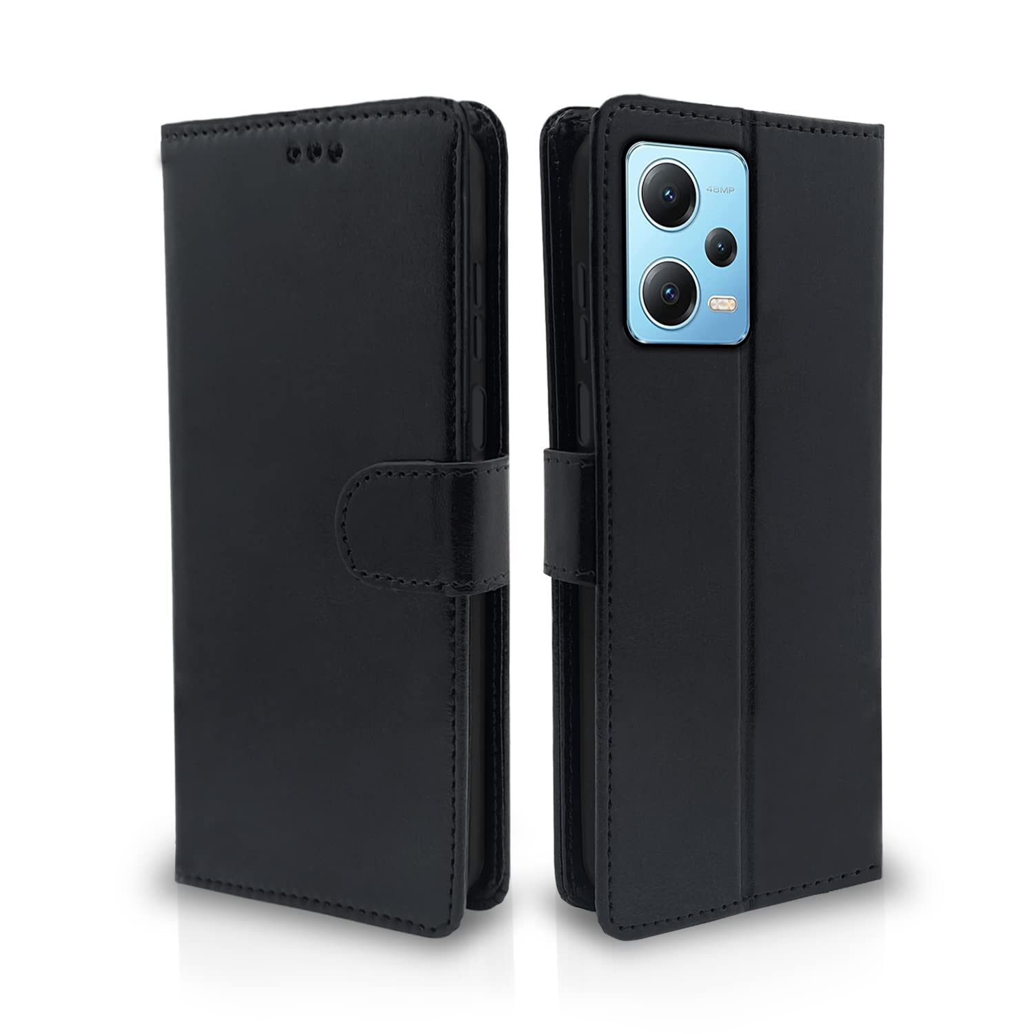 Pikkme Redmi Note 12 Pro 5G black mobile flip cover