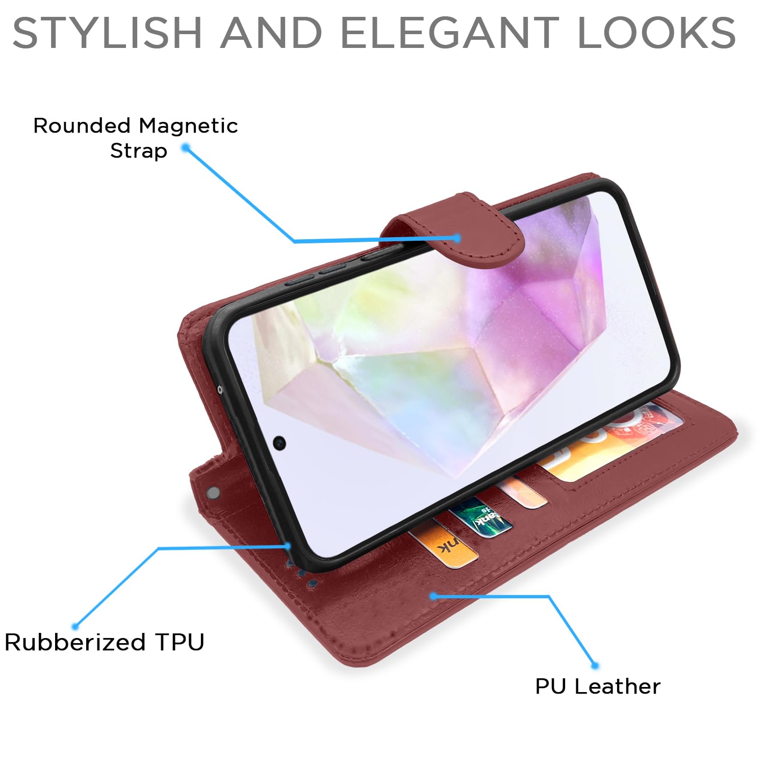 Brown Wallet flip case for Samsung A35 5G – Pikkme – photo 3