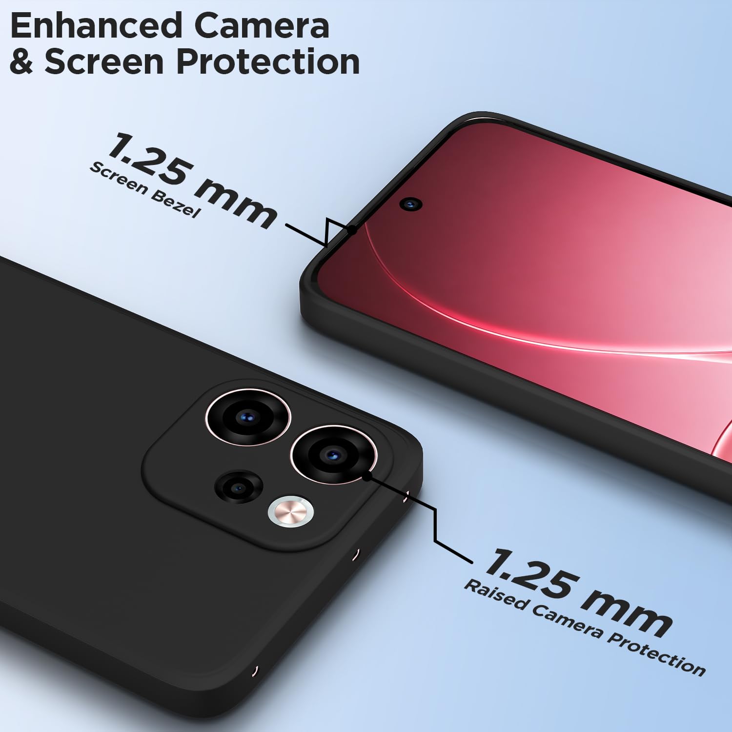 Oppo Reno 15F 5G Matte phone cover in black by Pikkme – photo 2