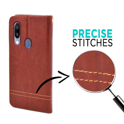 Pikkme Samsung Galaxy M20  Magnetic Flip Cover (Brown)