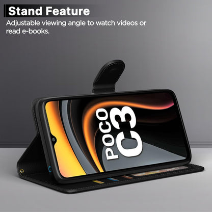 Black Wallet flip cover for Poco C3 – Pikkme – photo 3