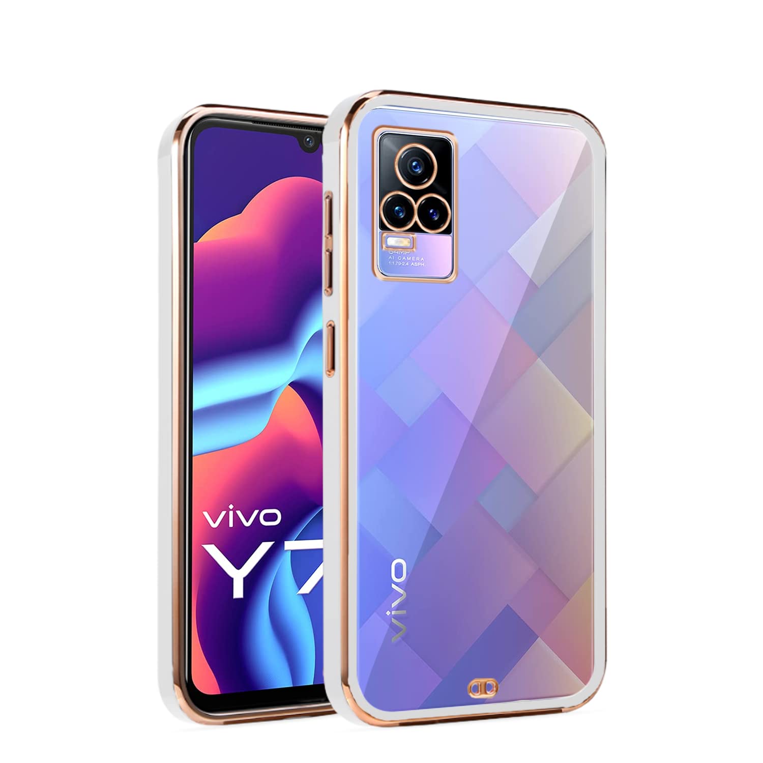 Pikkme Vivo Y73 Chrome white phone cover