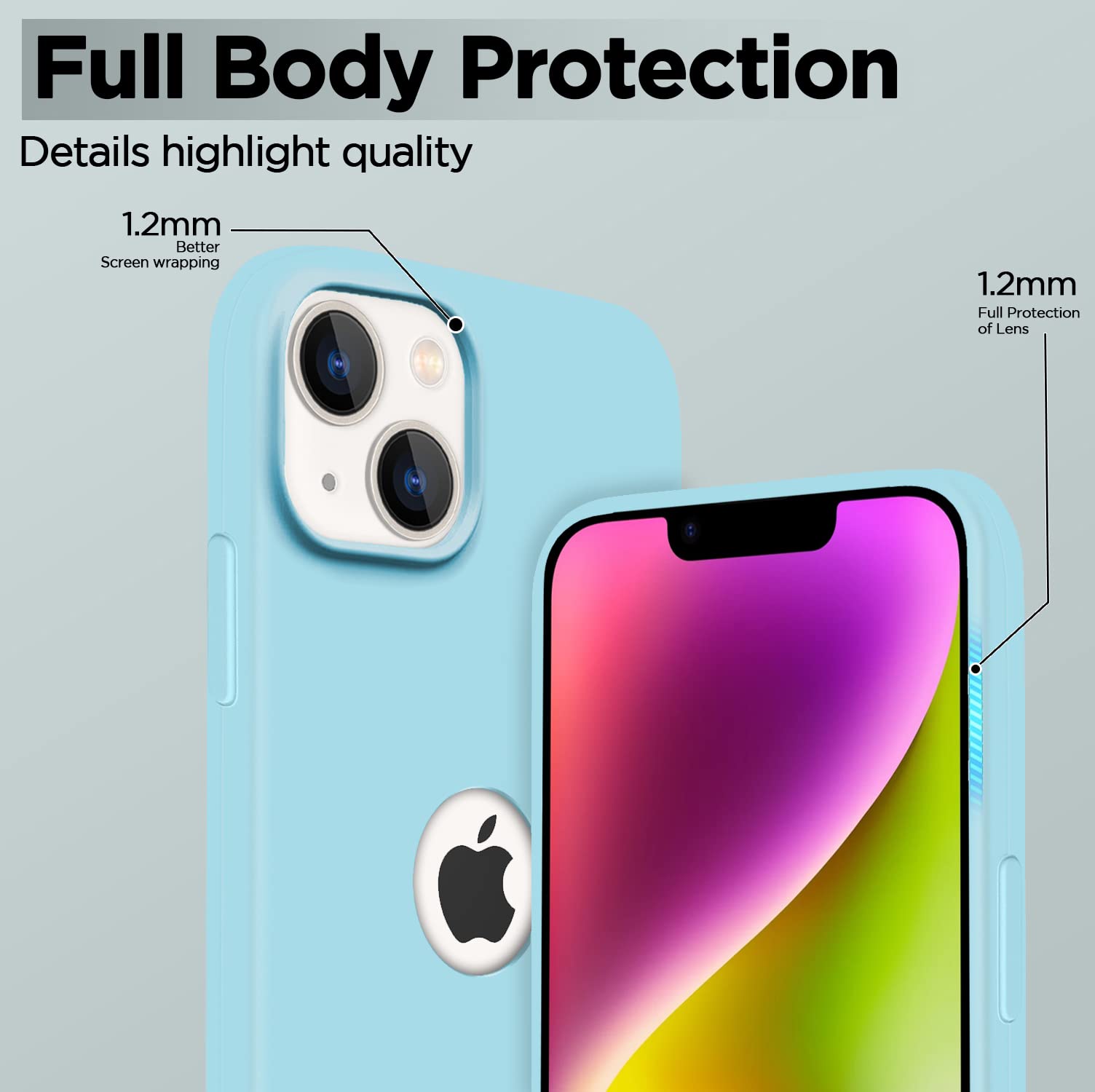 Sea blue back cover for iPhone 14 – Pikkme – photo 3