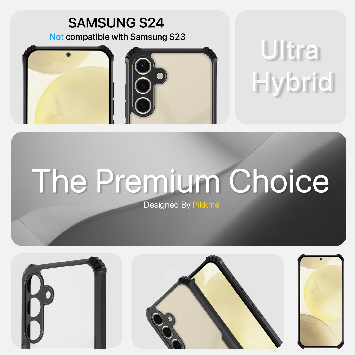 Samsung S24 5G mobile back cover in black by Pikkme – photo 3