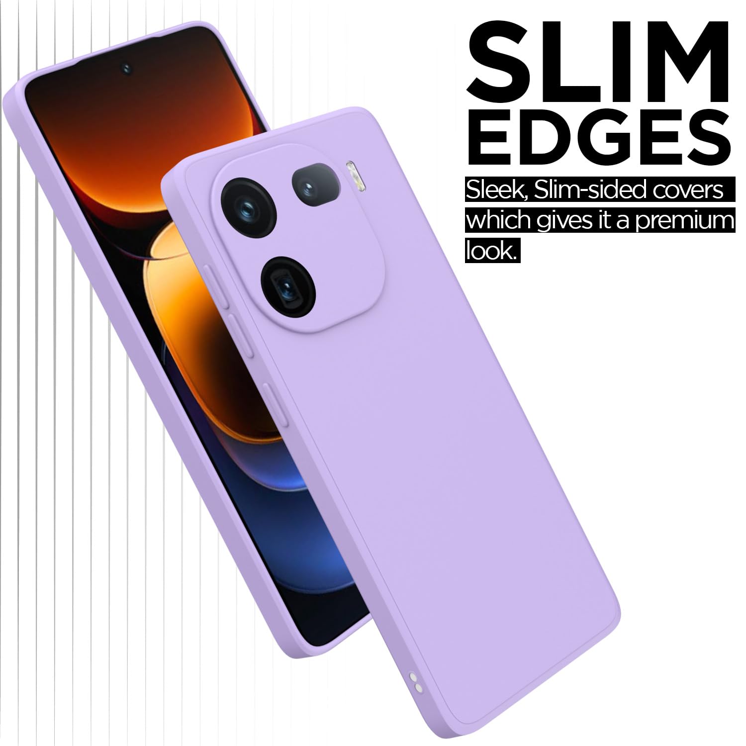 Pikkme iQOO 12 5G Soft Matte Silicone Liquid Silicone Back Cover (Purple)