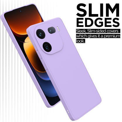 Pikkme iQOO 12 5G Soft Matte Silicone Liquid Silicone Back Cover (Purple)