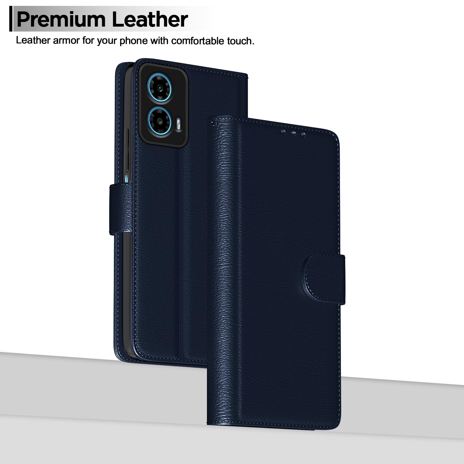 Pikkme blue wallet flip cover for Moto G34/G45 5G – photo 2