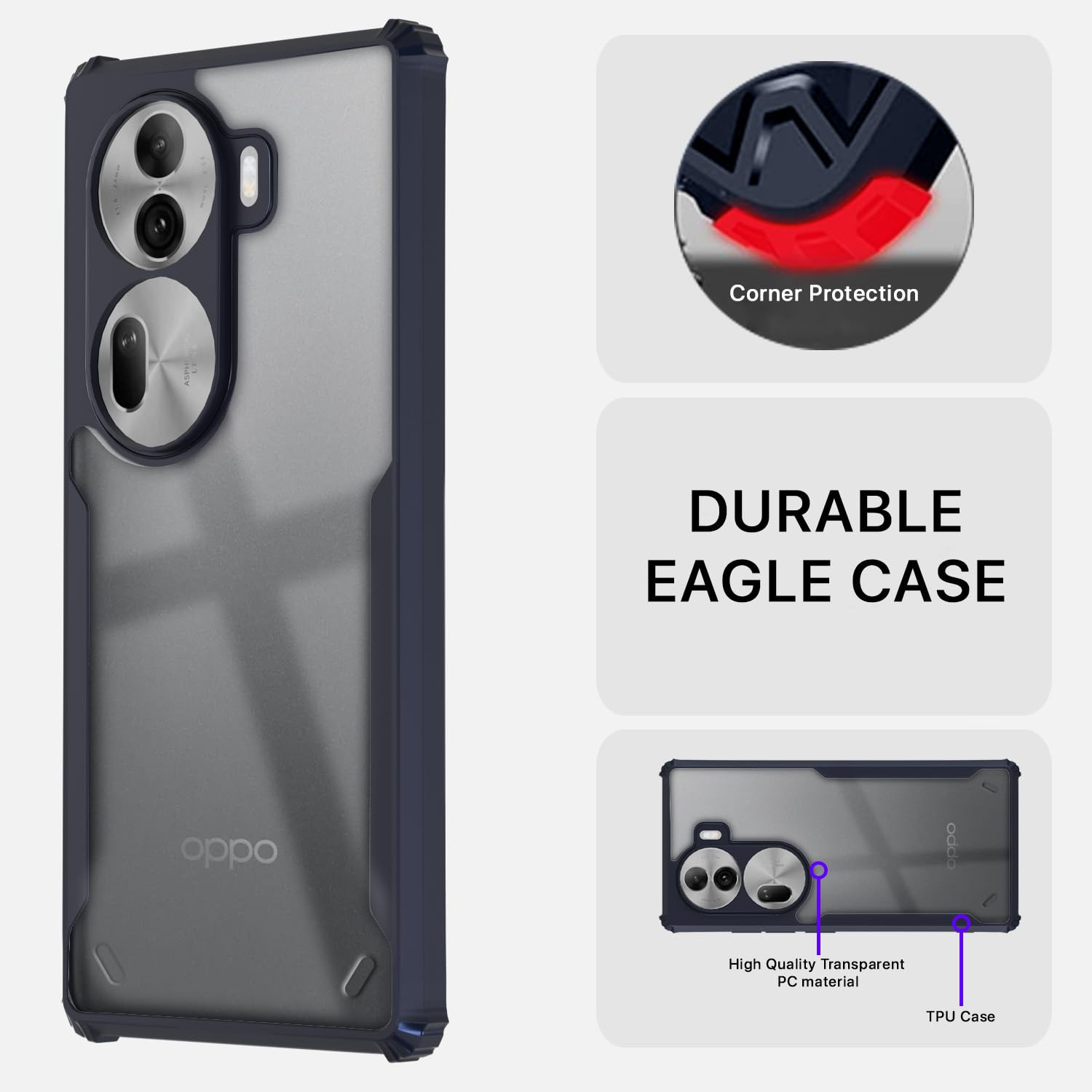 Pikkme Oppo Reno 11 Pro 5G Eagle Back Cover (Blue)