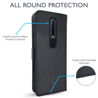 Black Wallet wallet flip cover for Nokia 6.1 Plus – Pikkme – photo 4