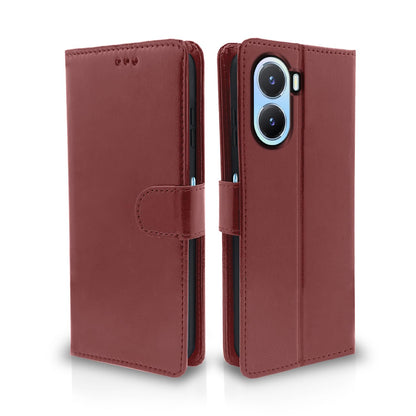 Pikkme Vivo T2X/Y16/Y56 5G Wallet brown mobile flip cover