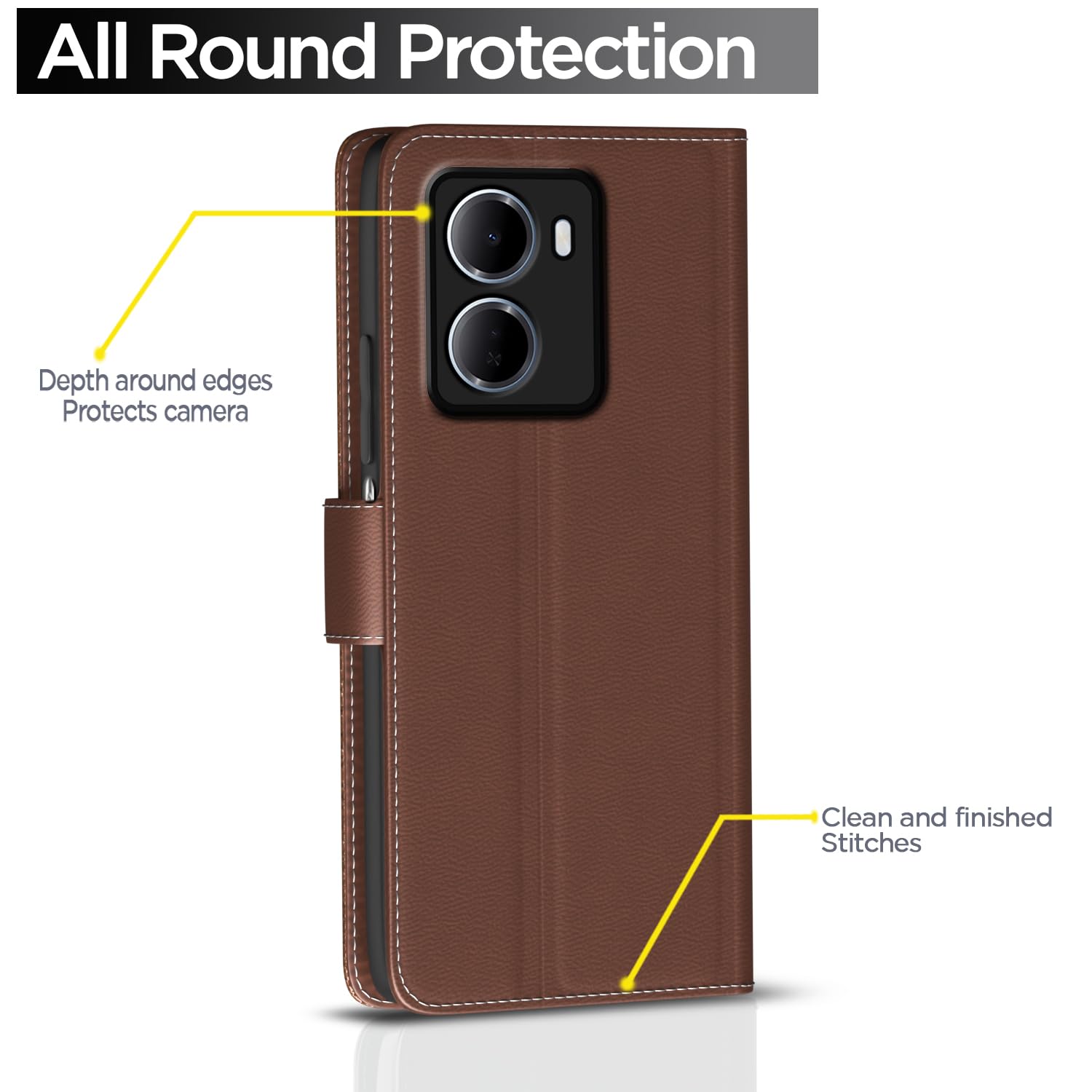 Pikkme tan Wallet mobile flip cover for Redmi 15A 5G – photo 4