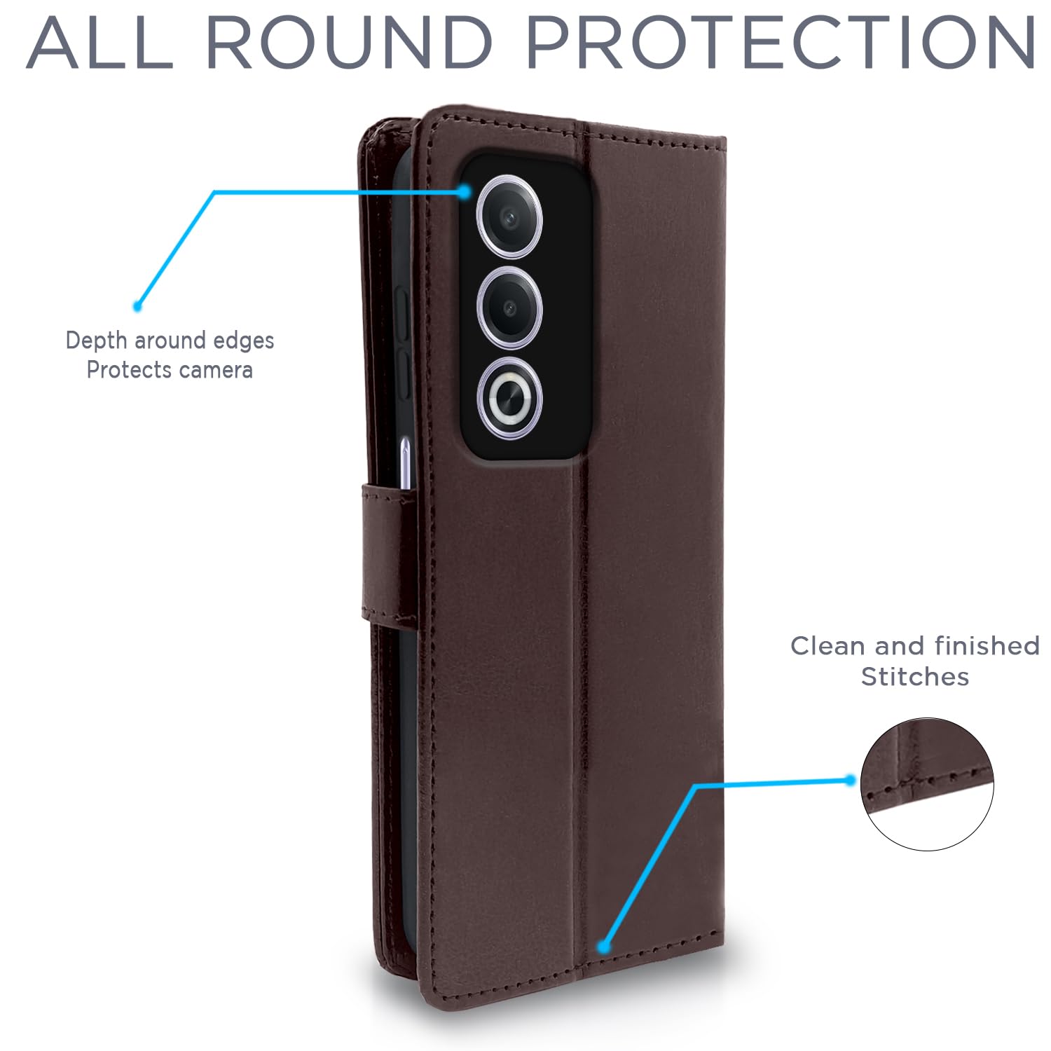 Pikkme Oppo A3 Pro 5G Wallet coffee flip cover – photo 4