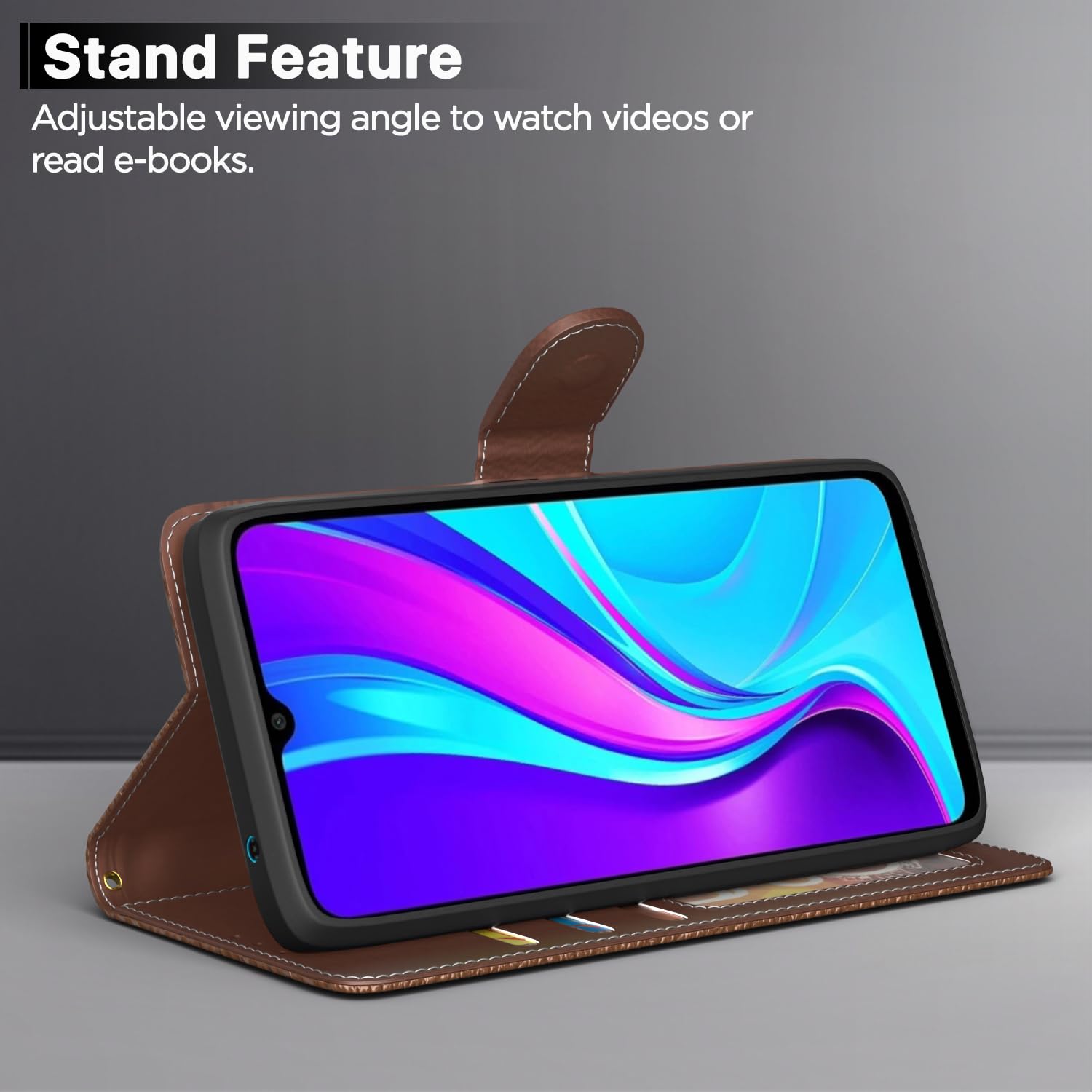 Tan mobile flip cover for Redmi 10A/10A Sport/9, Poco C31 – Pikkme – photo 3