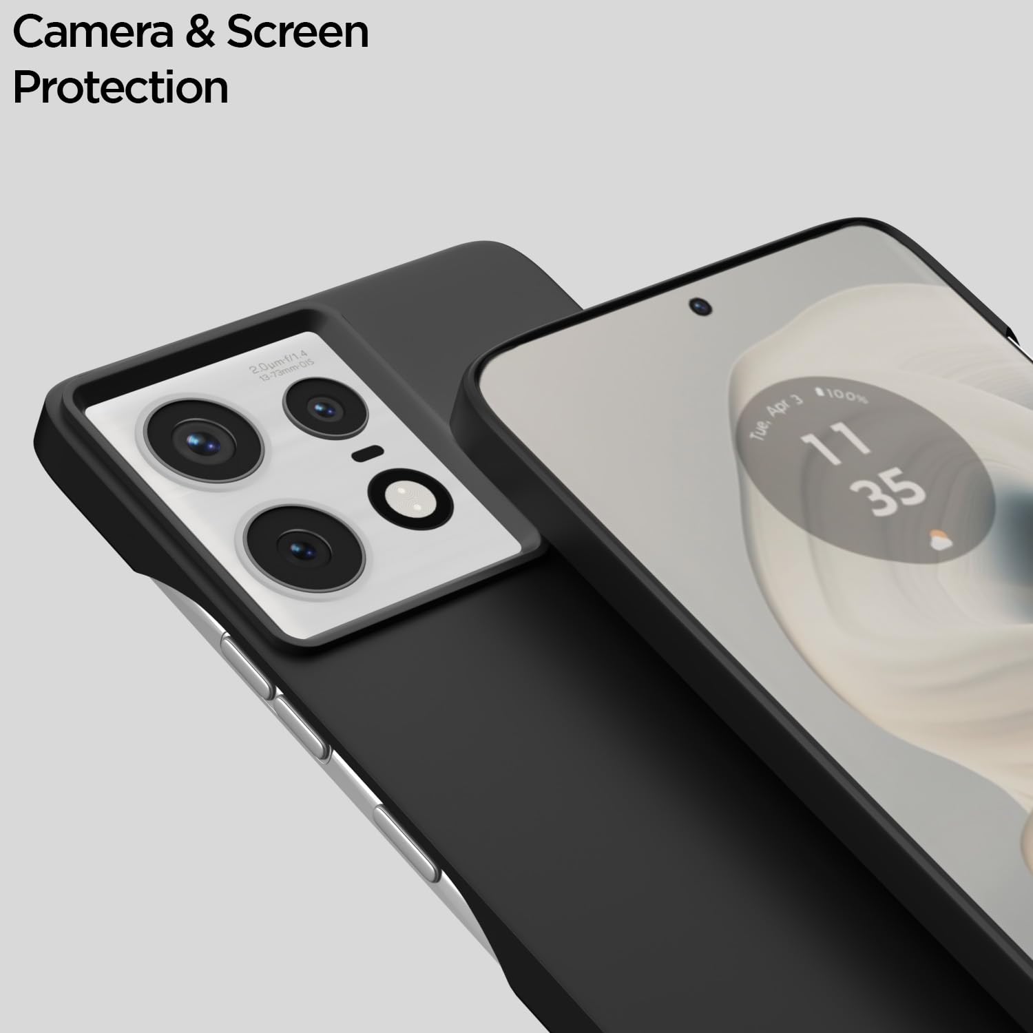 Pikkme Moto Edge 50 Pro 5G SideCut Soft Matte Silicone Back Cover (Black)