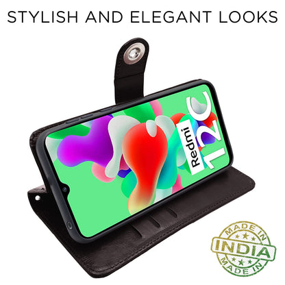 Pikkme Redmi 12C/Poco C55 Button coffee flip cover – photo 5