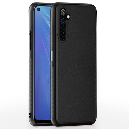Realme 6 LeatherBack Back Cover – Black