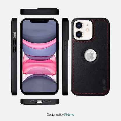 Black Leather mobile back cover for iPhone 11 – Pikkme – photo 4