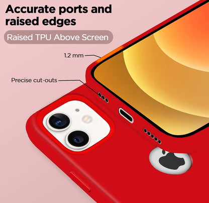 Pikkme iPhone 12/12 Pro Super Soft Silicone Back Cover (Red)