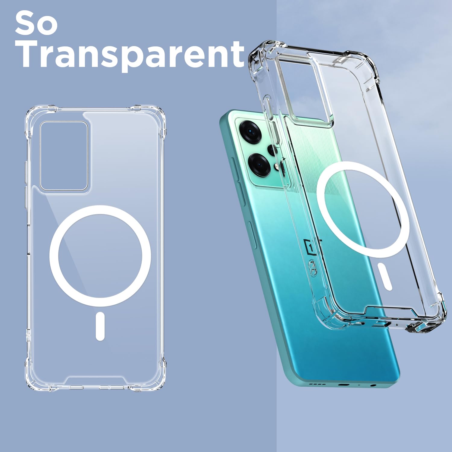 Transparent mag-safe mobile back cover for OnePlus Nord CE 2 Lite 5G – Pikkme – photo 2