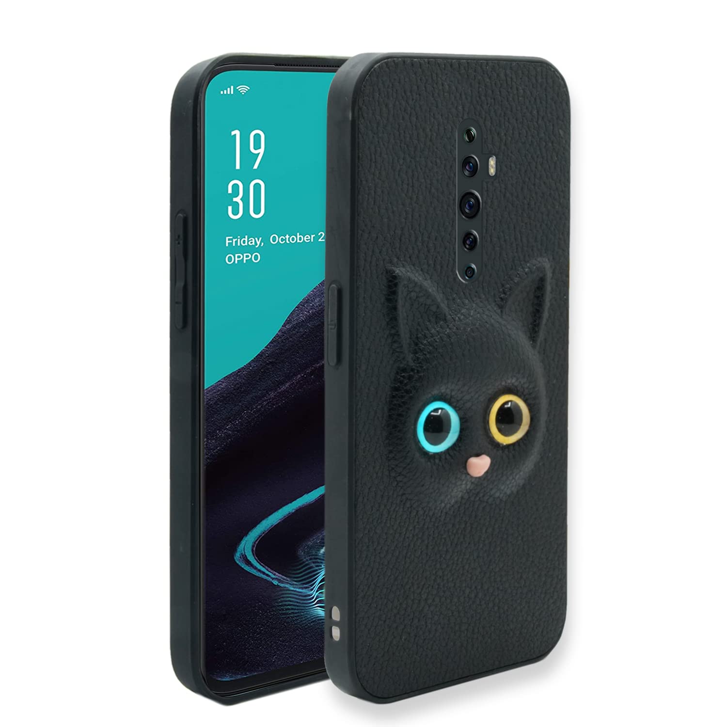 Pikkme black Cat mobile cover for Oppo Reno 2f/2Z