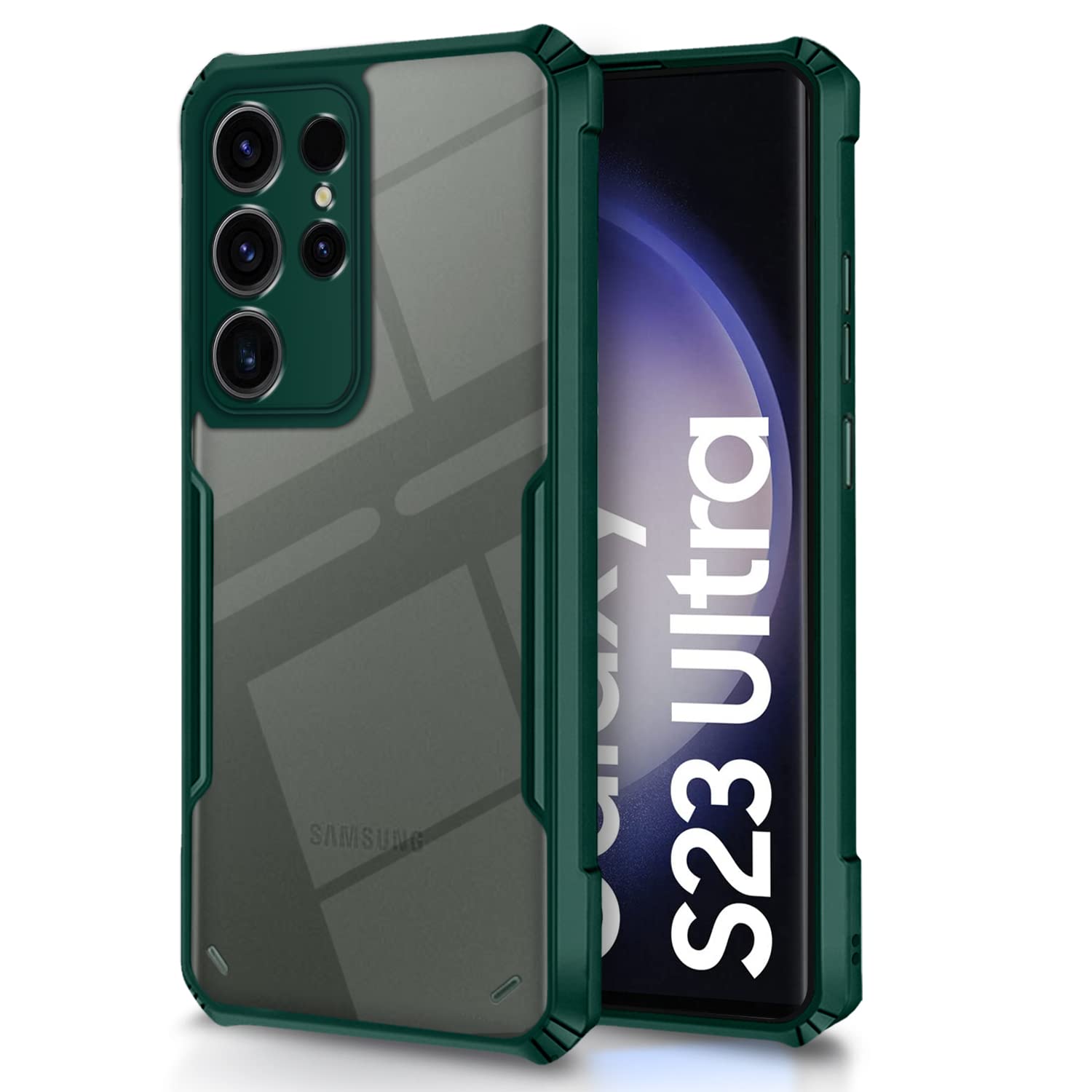 Green Hybrid mobile back cover for Samsung S23 Ultra 5G – Pikkme