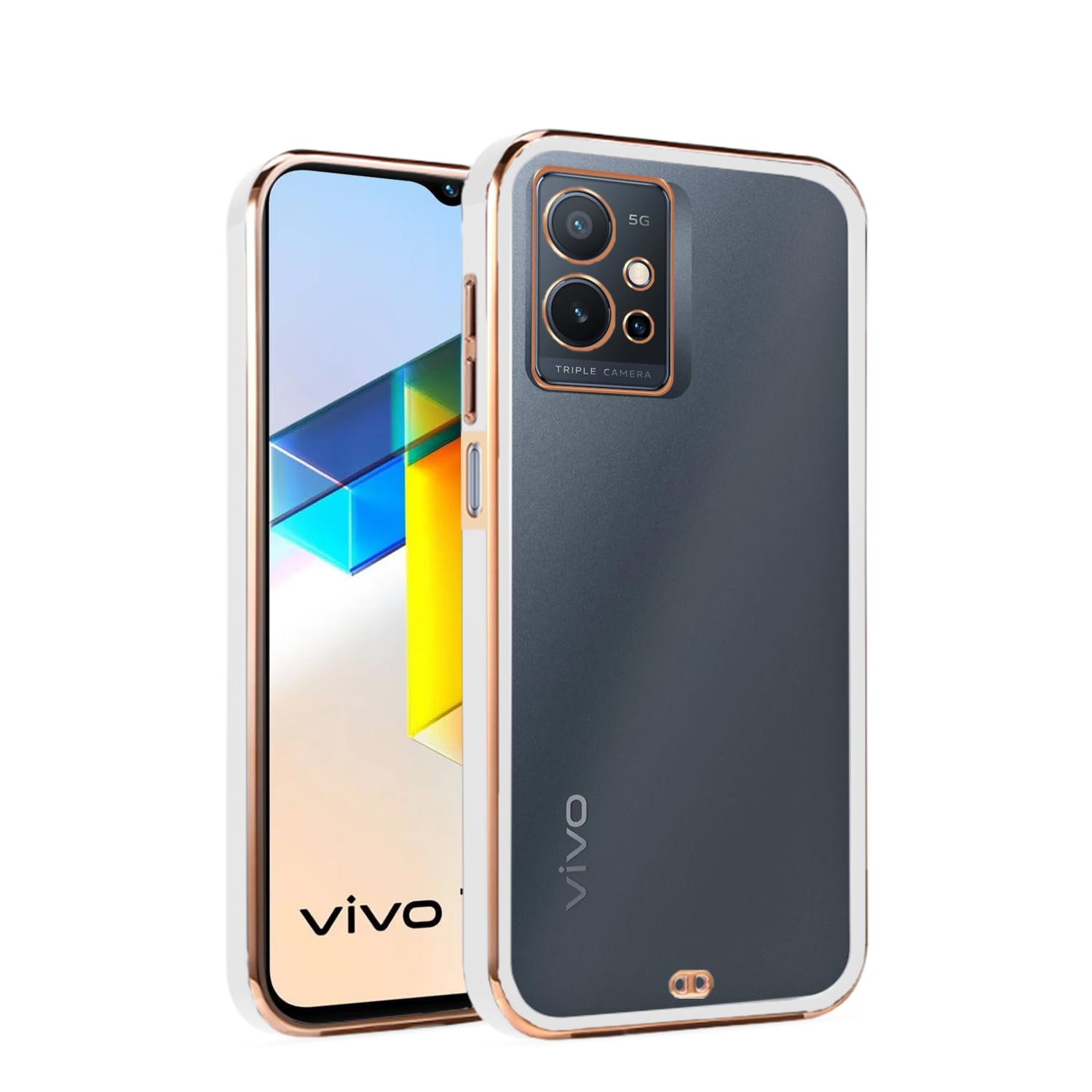 White Chrome back cover for Vivo T1/Y75/iQOO Z6 5G – Pikkme