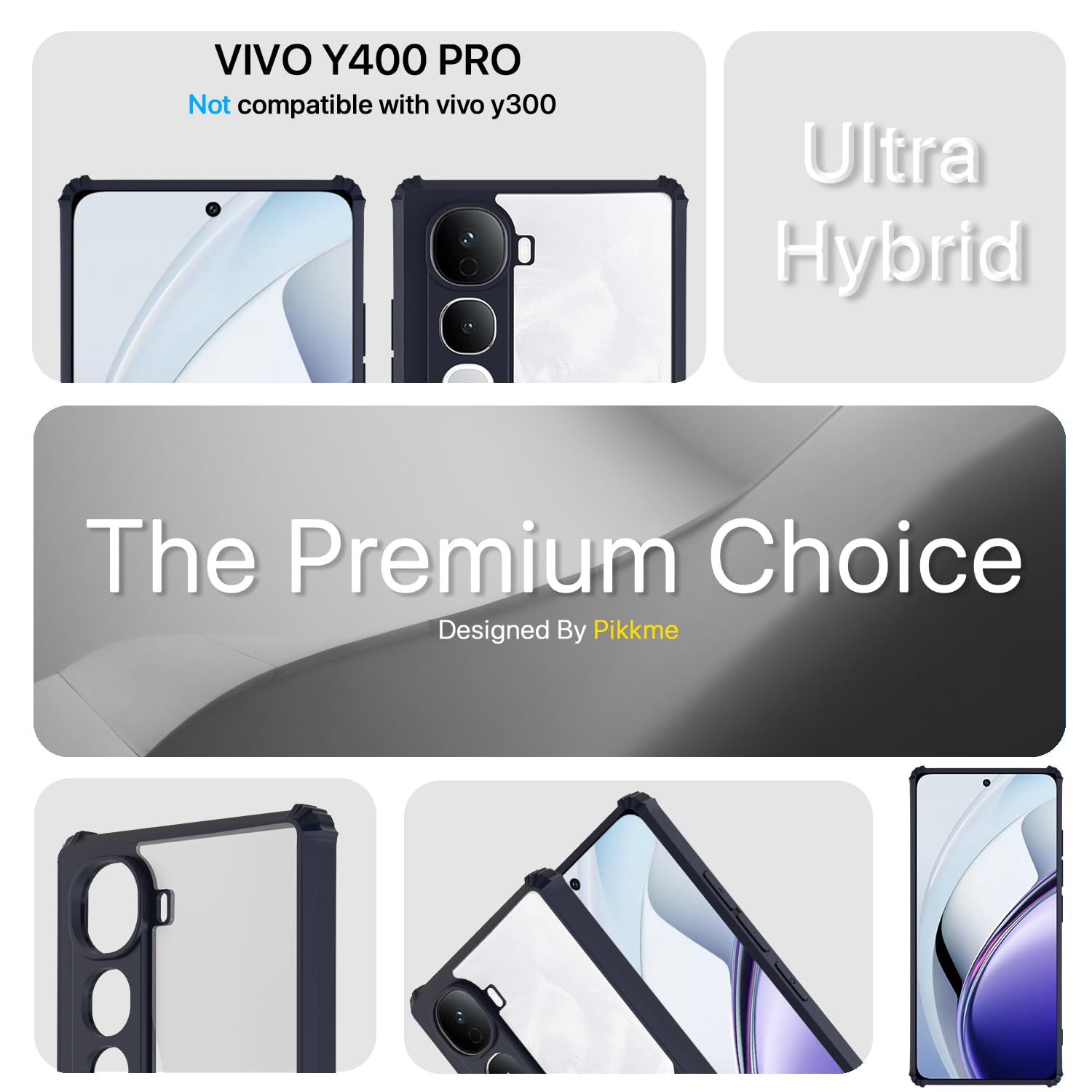 Pikkme Vivo Y400 Pro 5G Ultra Clear blue mobile back cover – photo 2