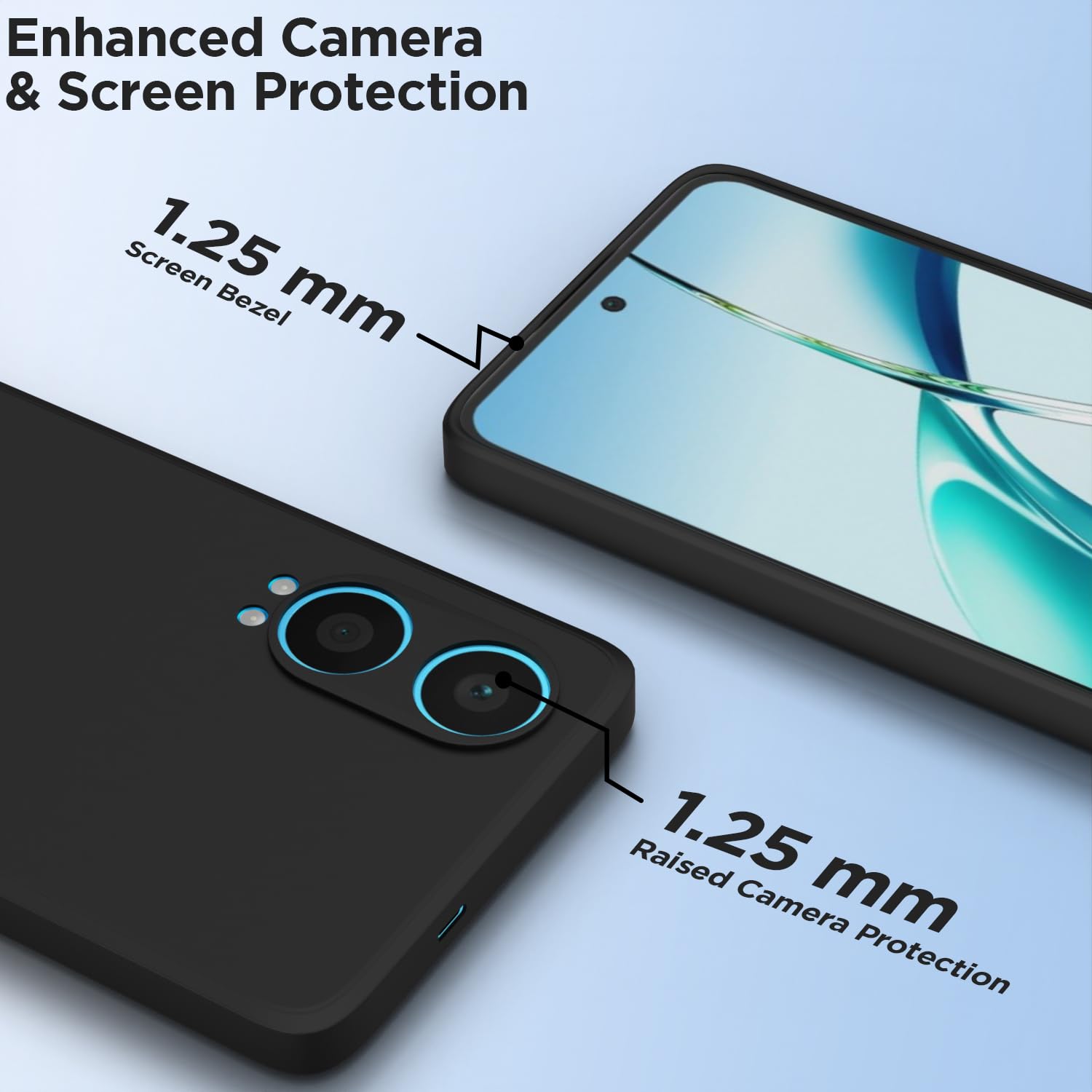 Pikkme OnePlus Nord CE4 Lite 5G Soft Matte Silicone Shockproof Case (Black)