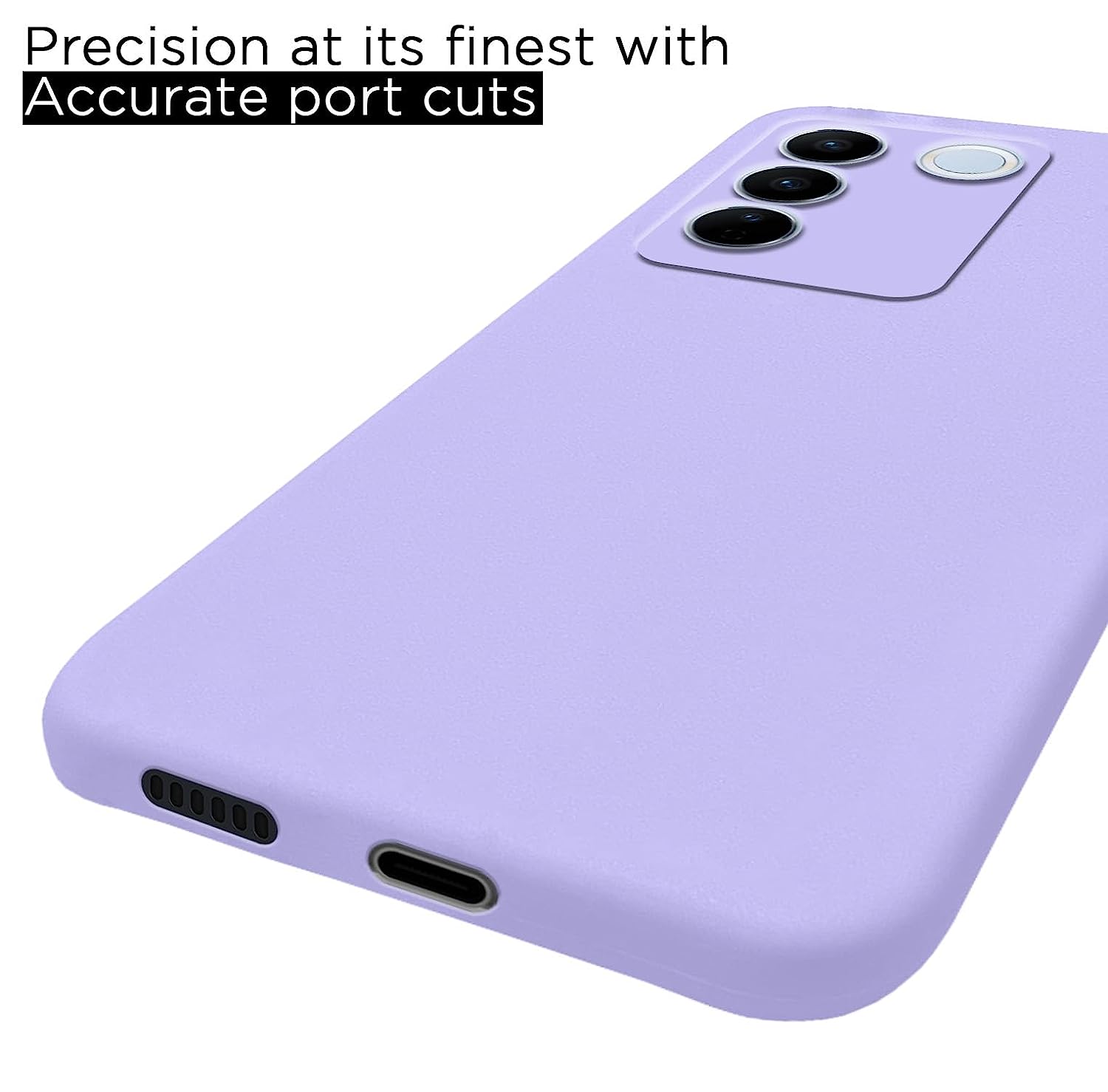 Pikkme Vivo V27 / V27 Pro 5G Soft Silicone Case with Camera Bumper Protection | Purple