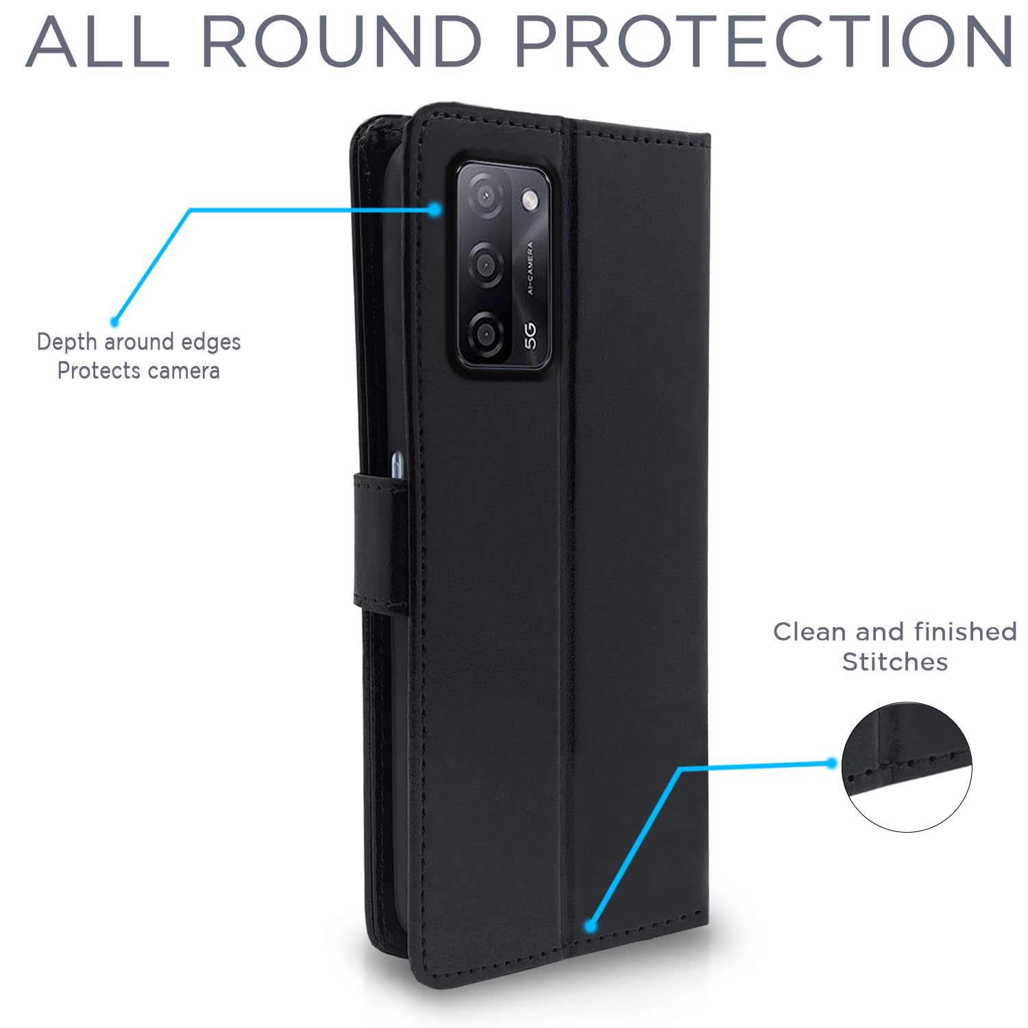 Pikkme black wallet flip cover for Oppo A53s 5G – photo 4