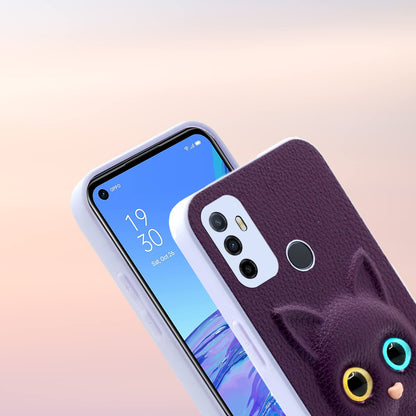 Pikkme Oppo A53 Kitty Back Cover (Purple)