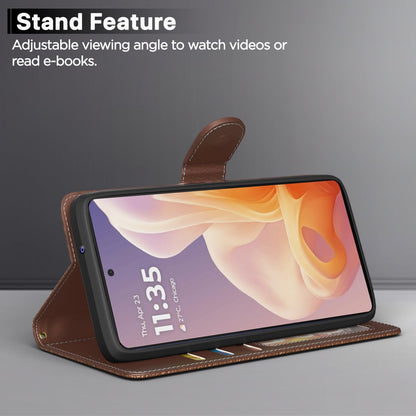 Tan Wallet mobile flip cover for Moto G85 5G – Pikkme – photo 3