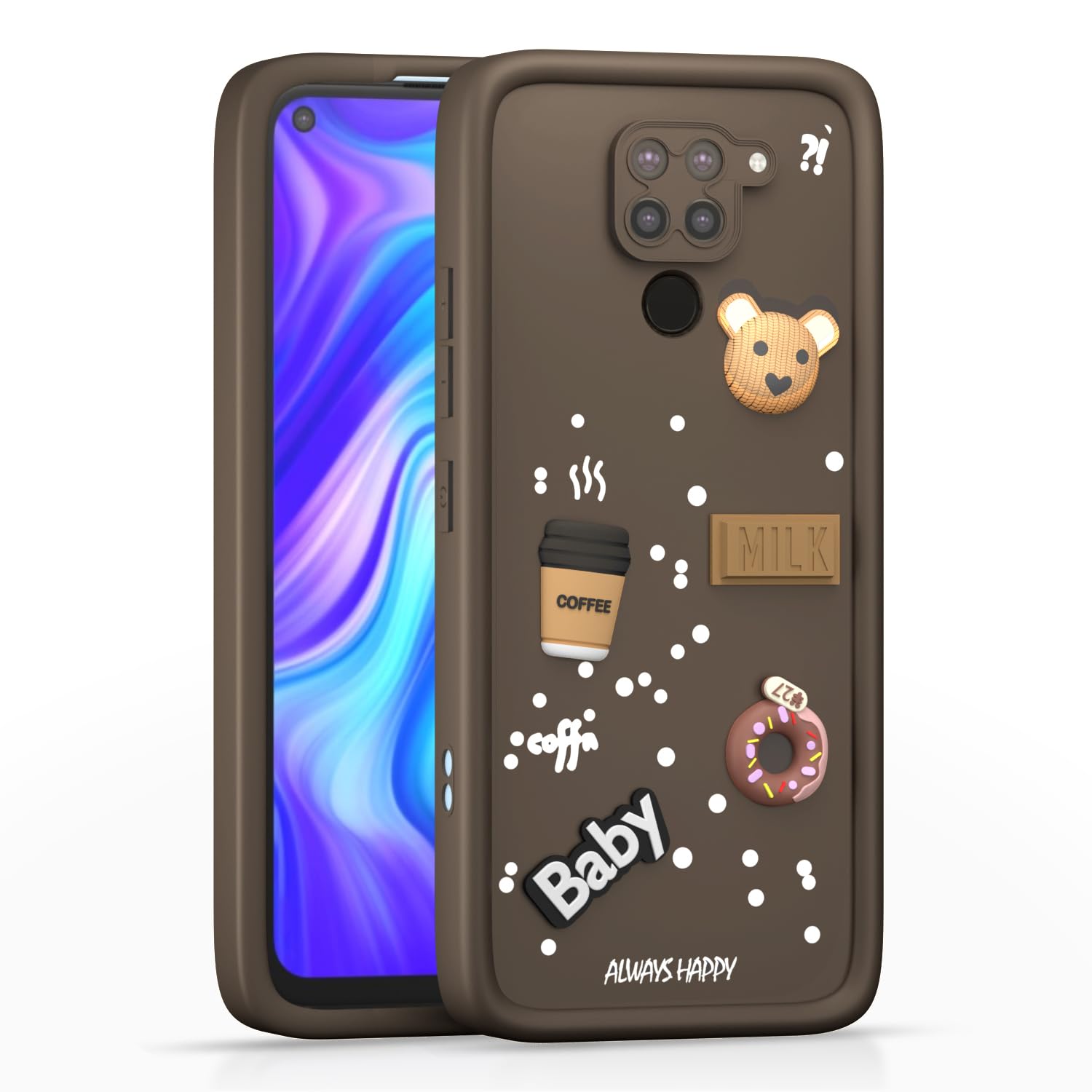 Pikkme brown Silicone phone cover for Redmi Note 9