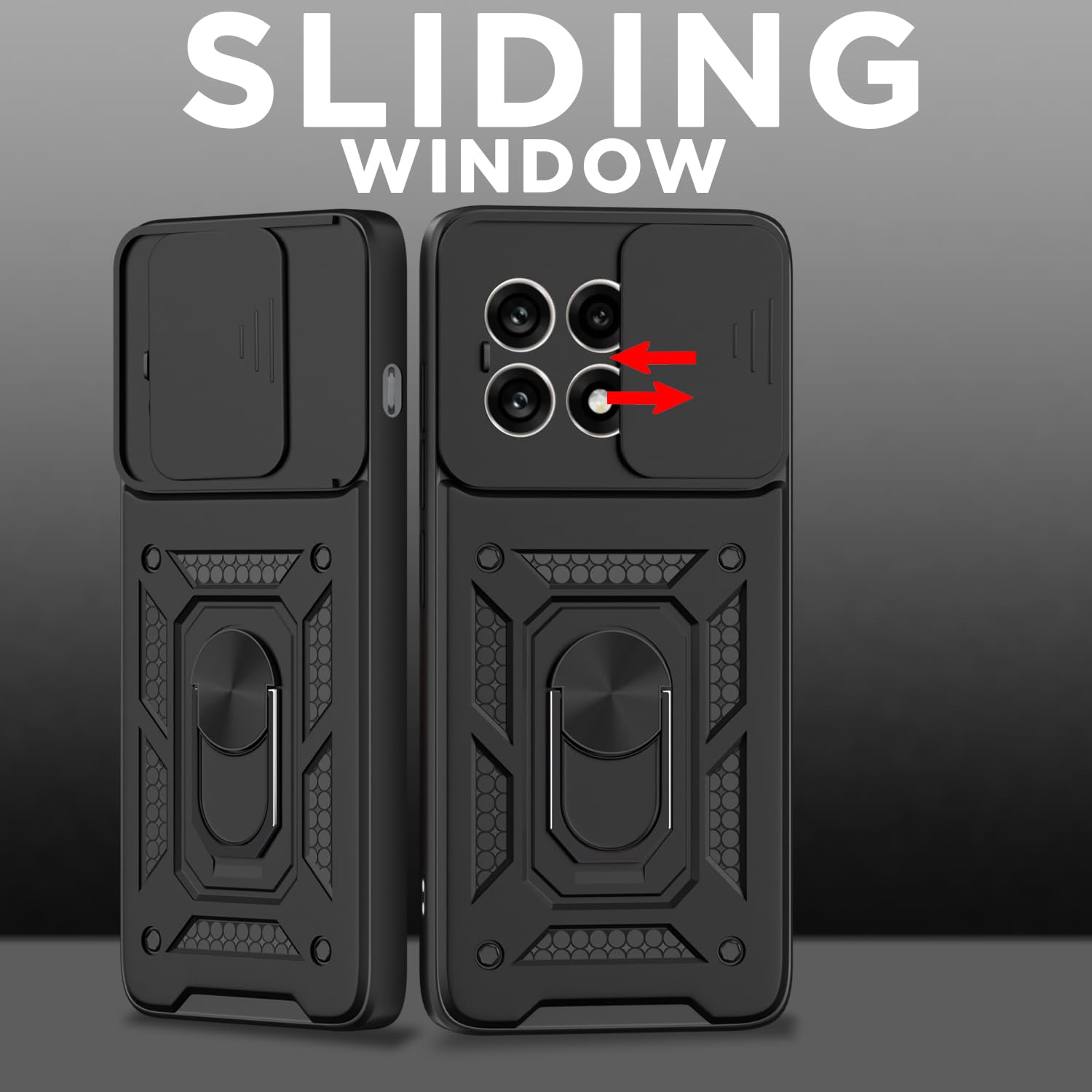 Pikkme black D10 Camera Shield phone cover for OnePlus 13R 5G/360 – photo 2