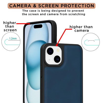 Blue Leather mobile cover for iPhone 15 – Pikkme – photo 4