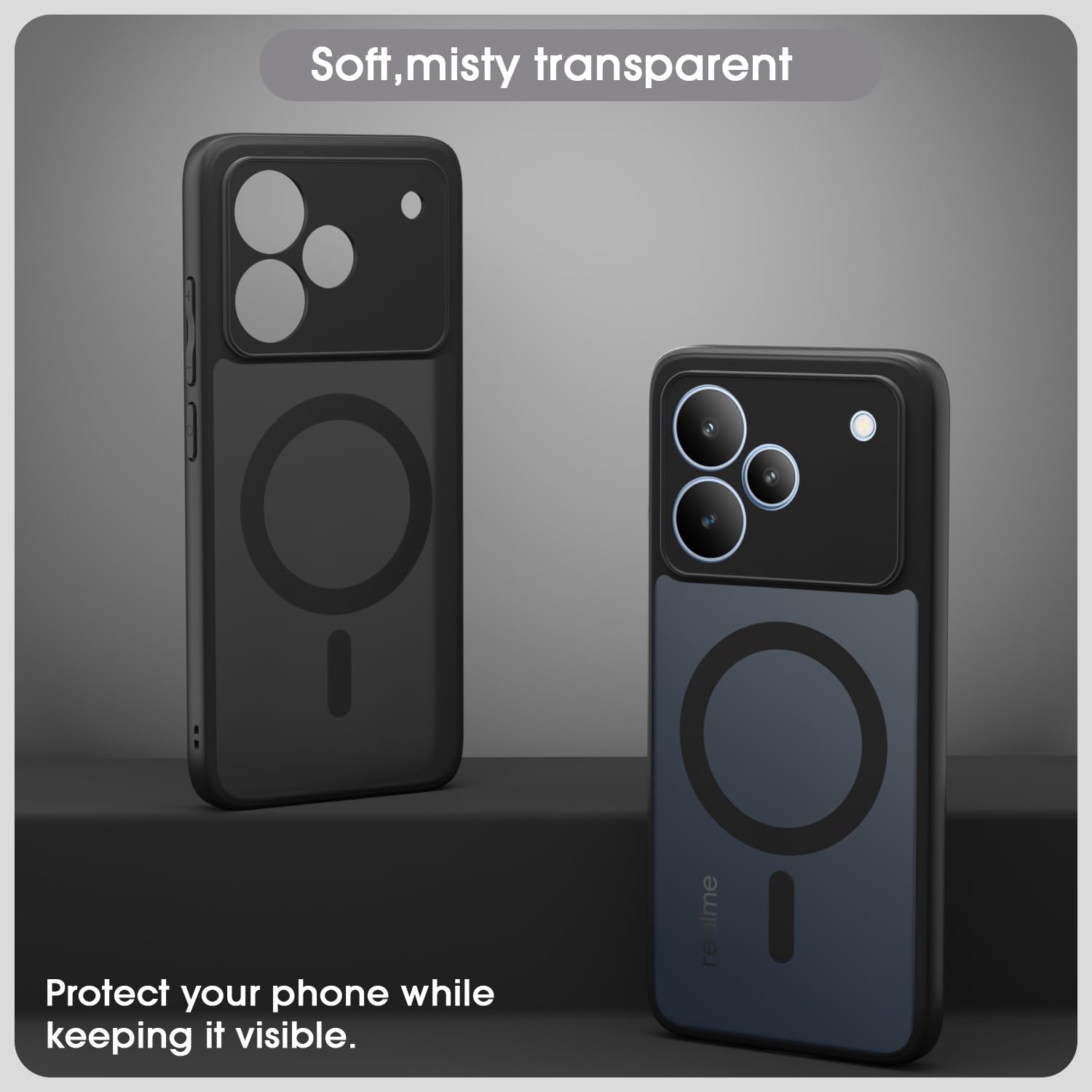 Realme P4 5G phone cover in black smoke mag-safe by Pikkme – photo 3