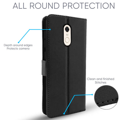 Pikkme Redmi Note 5 Vintage Flip Cover (Black)
