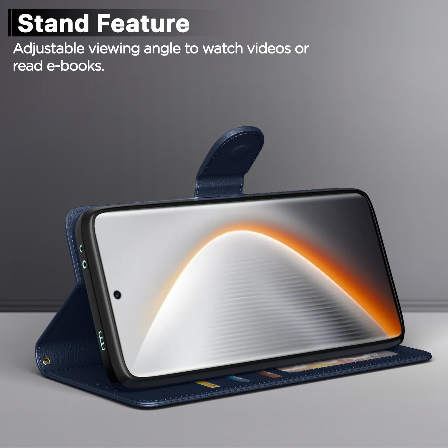 Pikkme Tecno Pova Curve 5G Premium Leather Finish Vintage Flip Cover (Blue)