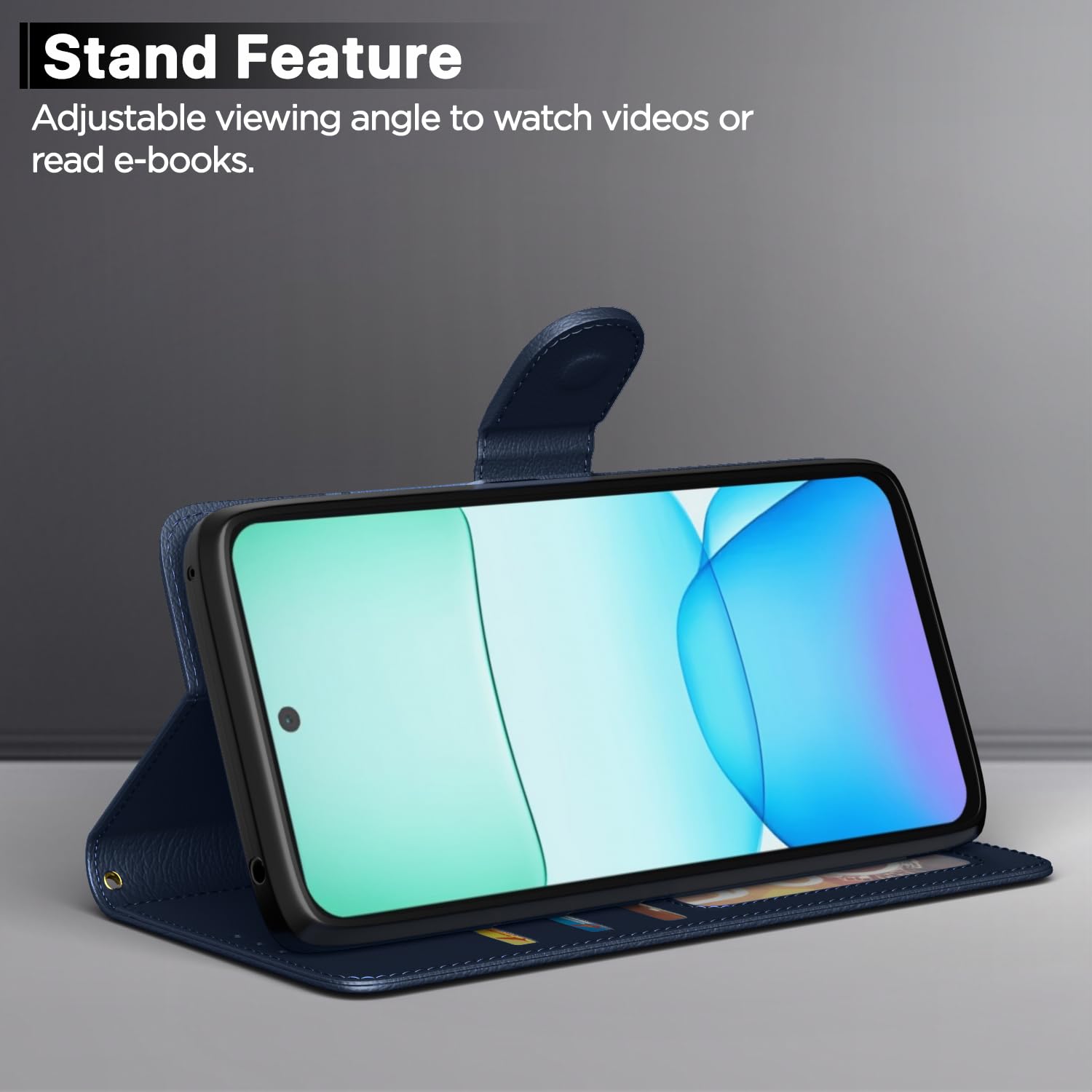 Pikkme Redmi 13 5G / Poco M6 Plus 5G Vintage Flip Cover (Blue)