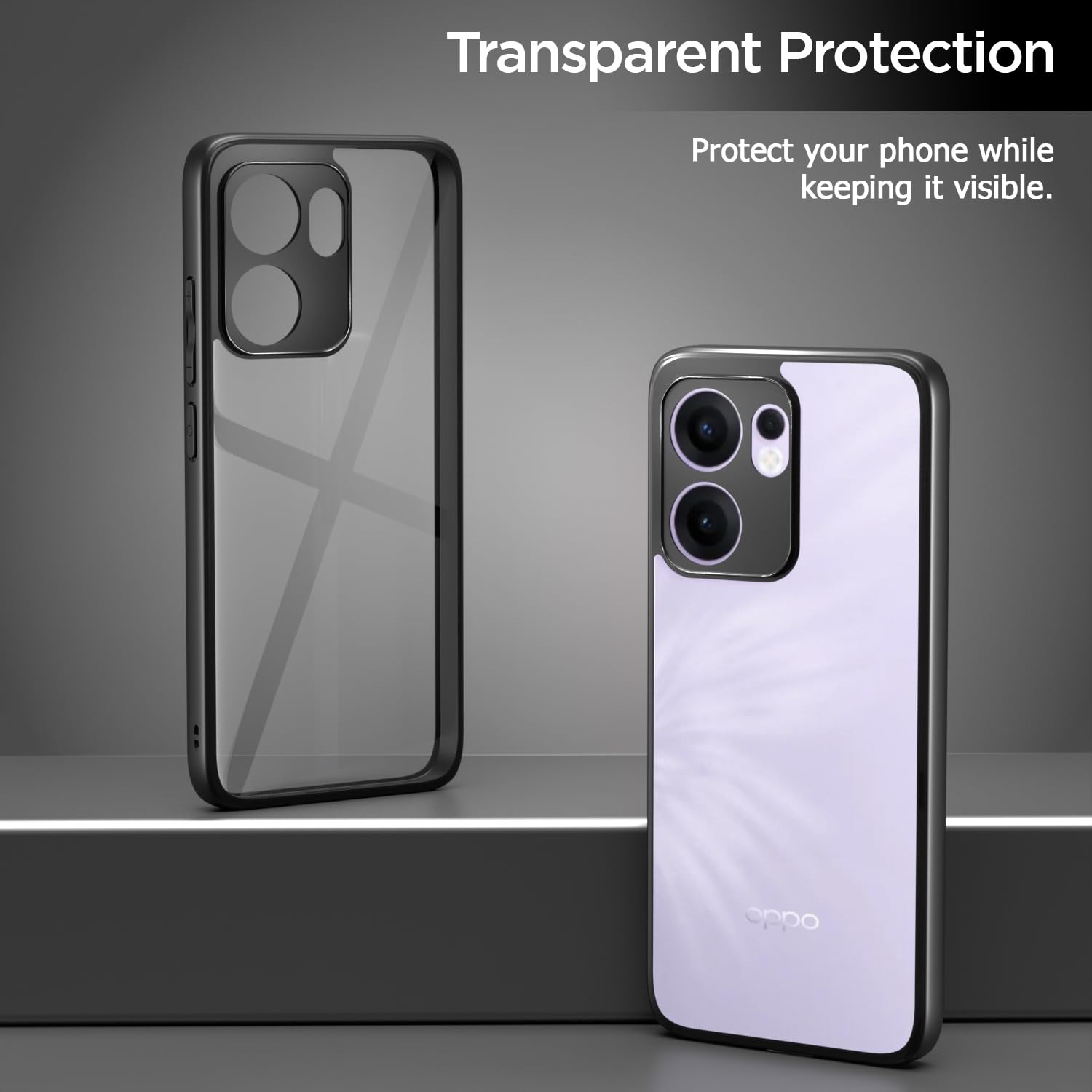 Black Hybrid mobile cover for Reno 13F 5G – Pikkme – photo 3